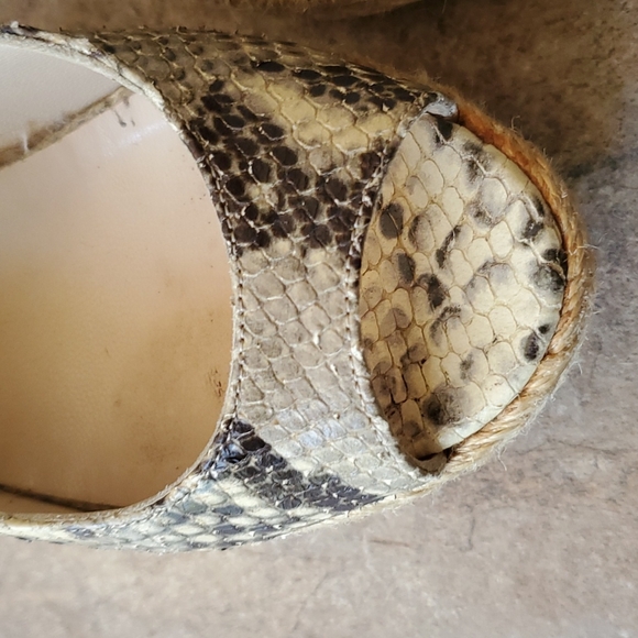 EUC Jimmy Chew snakeskin wedges - Picture 6 of 12